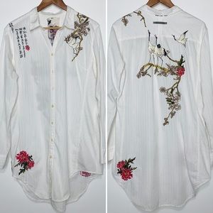 Johnny Was 3J Workshop Embroidered Geisha Tunic XL